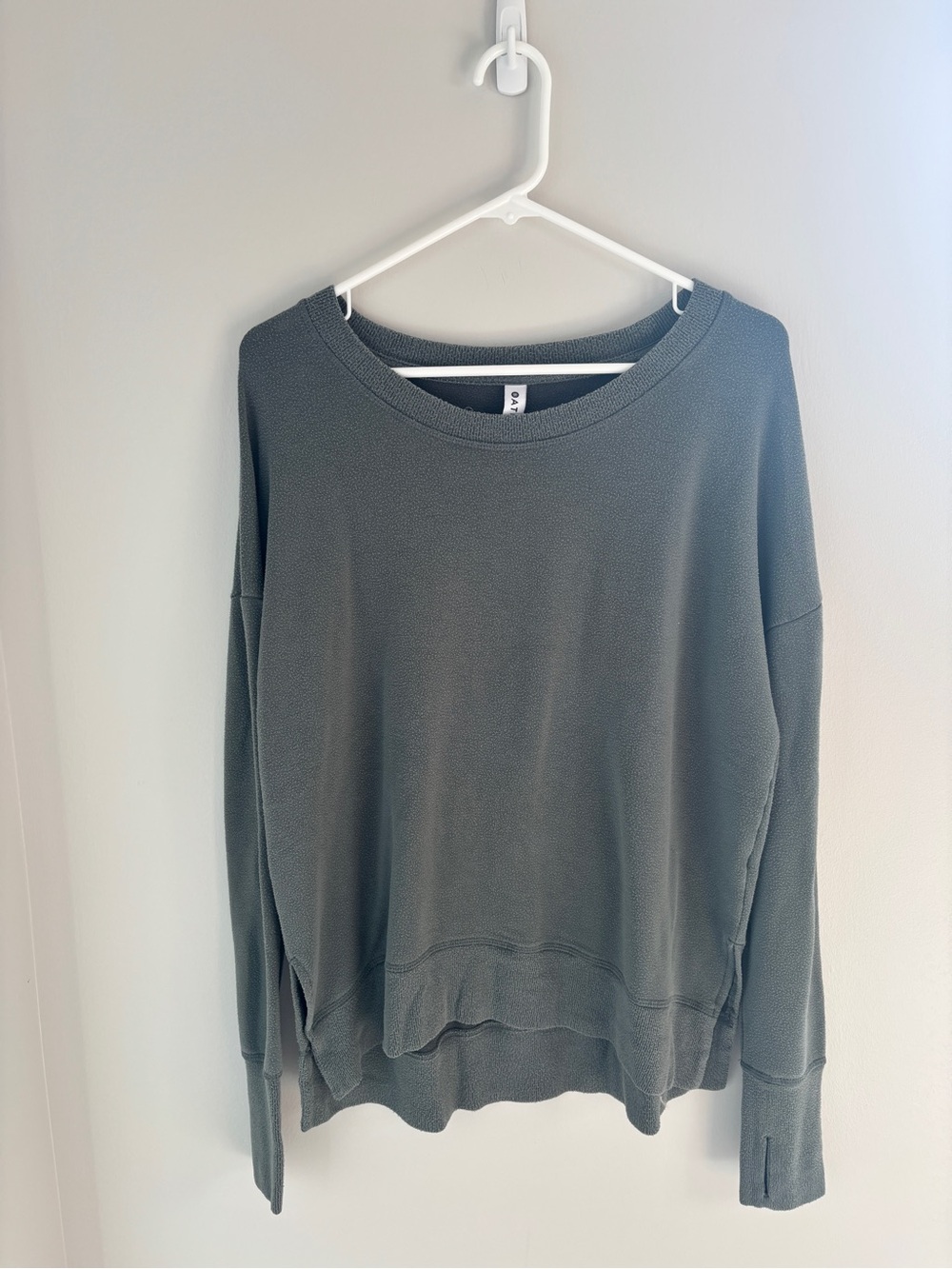 Athleta Dusty Green Lightweight Crewneck Sweatshirt